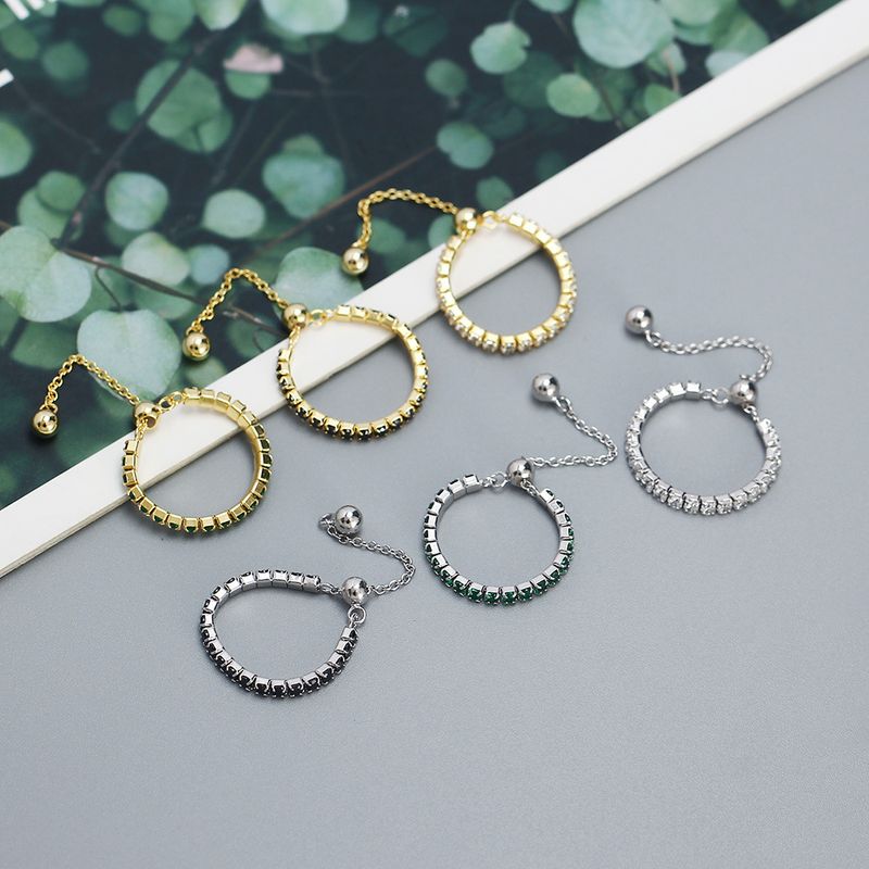 TYJ0334 Sparkling S Silver Instagram Pulling Design Stacked and Paired Diamond Ring Small Handicraft_voghion.com