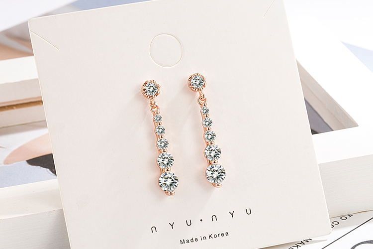 Earrings water drop zircon ear wire simple temperament female earrings_voghion.com