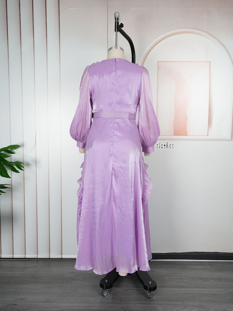 Plus-Size Floral Maxi Dress – Elegant Ruffle Sleeve Chiffon Dress With 3d Embroidery, High Waist & Flowy Hem, Women’S Formal Evening Gown_voghion.com