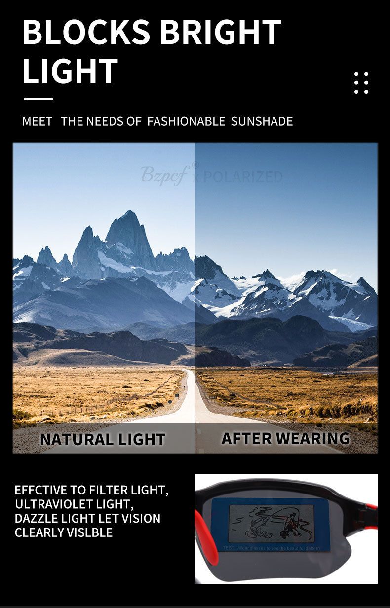 Polarisierte Sport-Halbrahmen-Sonnenbrille für Herren, Sonnenbrillen zum Radfahren und Laufen, leichte Augenschutzbrille_voghion.com