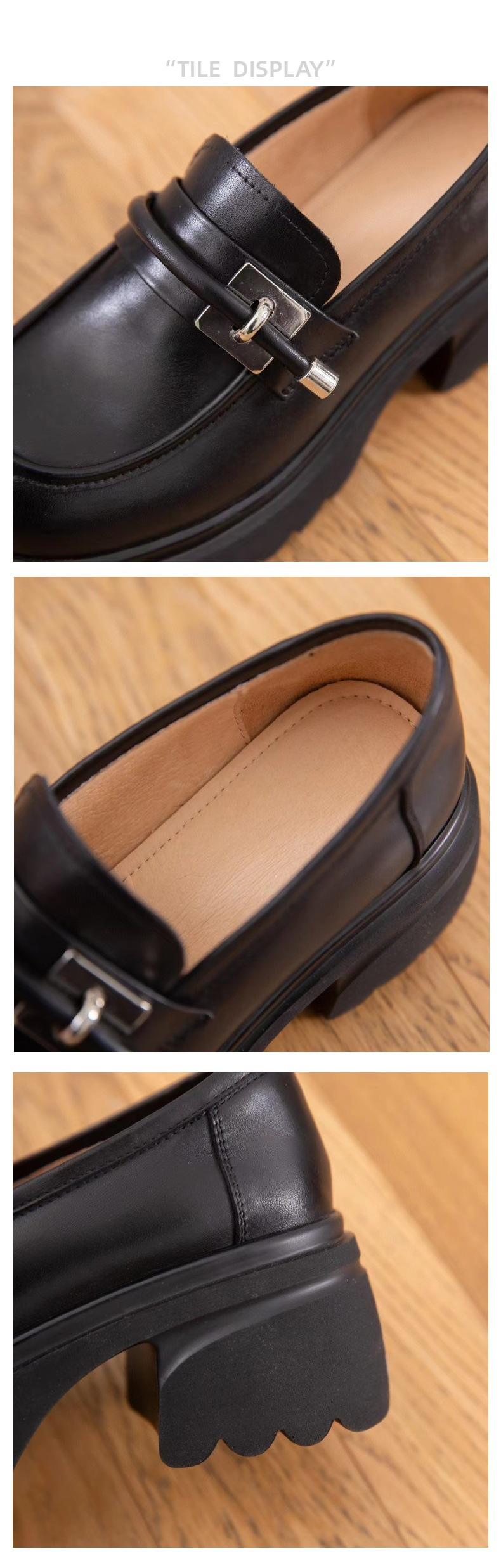 Britischer Stil, kleines Leder für Damen, 2024, neue oberste Schicht, Rindsleder-Absatz-Loafer, vielseitige Freizeitschuhe mit dicker Sohle_voghion.com