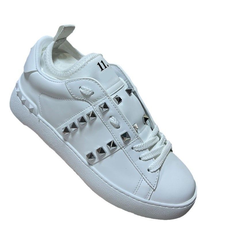 2024 Nuove scarpe da ginnastica V-Home Leisure Sports Rivet bianche in vera pelle, alla moda e alla moda, per uomo e donna_voghion.com