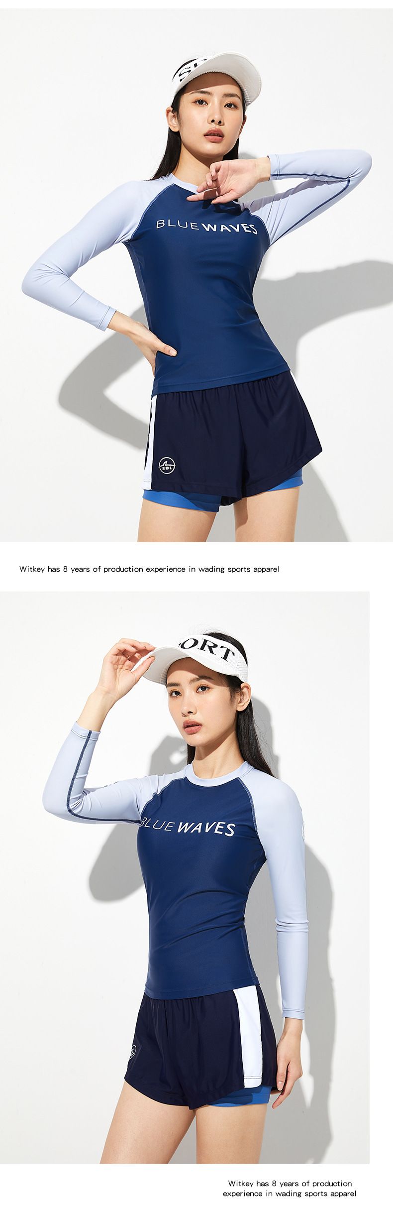 Nuovo costume da bagno due pezzi da donna, protezione solare, costume da surf da spiaggia ad asciugatura rapida, costume da bagno sportivo slim fit taglie forti_voghion.com