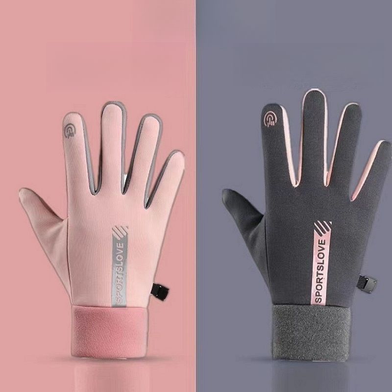 Guanti da ciclismo foderati in pile caldi autunno inverno uomo donna antivento antifreddo sport all'aria aperta equitazione antiscivolo guida_voghion.com