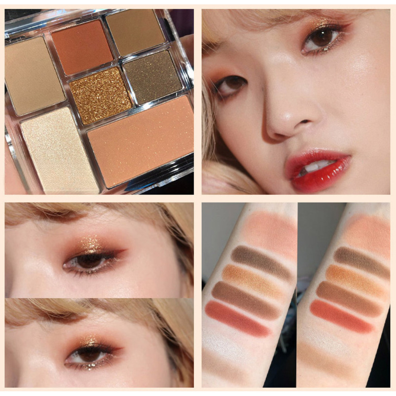 Neu auf dem Markt, schimmernde transparente Platte, Erdfarbe, Perlenlicht, mattes Farb-Makeup_voghion.com