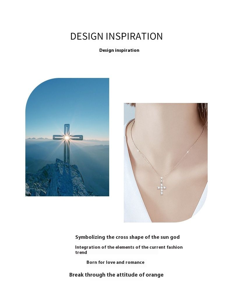 Classico ciondolo Mosan in argento puro placcato oro collana con croce alla moda_voghion.com