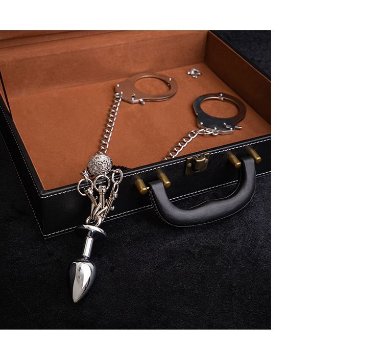 Black Wolf Metal With Brushes Crystal Beads Plug Handcuffs Prostate Massager Anal Vibrator Adult Toys Sex Store_voghion.com