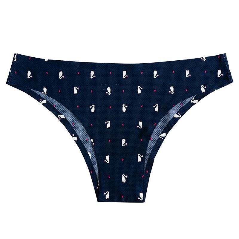 2025d One-Piece Seamless Women Sexy Ice Silk Breathable Mesh Printed Women's Thong Panties_voghion.com