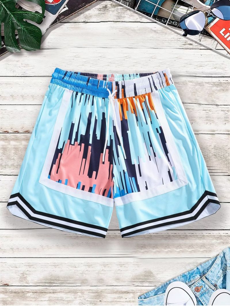 Amerikanische Basketball-Sport-Shorts mit doppellagigem Mesh City Tone Täglich lässig Sommer atmungsaktiv vielseitig Capris_voghion.com