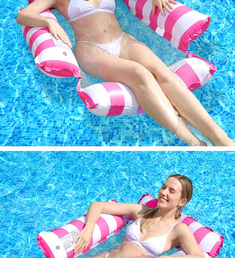 Aufblasbare Schwimmliege - Klappbare Rückenlehne mit Mesh-Netz für Pool, See & Strand_voghion.com