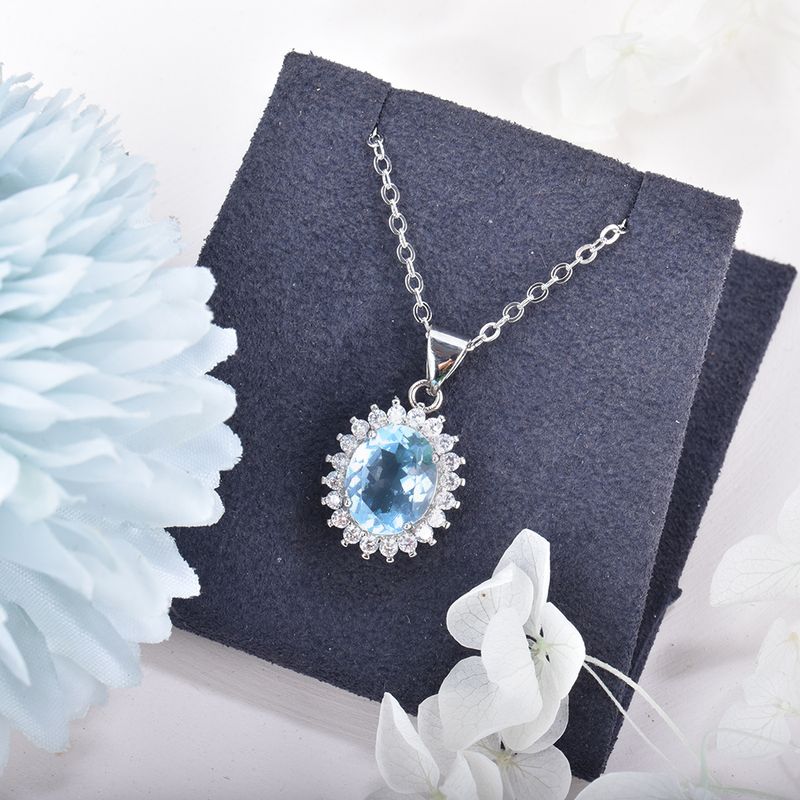 Mode ITSMOS Topas Kristall Anhänger Natürlichen Edelstein Weibliche S Sterg Sier Halskette Schmuck für Frauen Geschenk_voghion.com