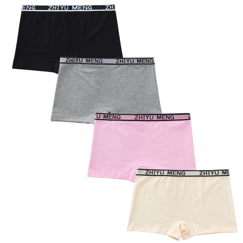 Boxershorts für Mädchen mit mittlerer Taille, einfarbig, für Schüler der Mittelstufe, Boxershorts für Schüler_voghion.com