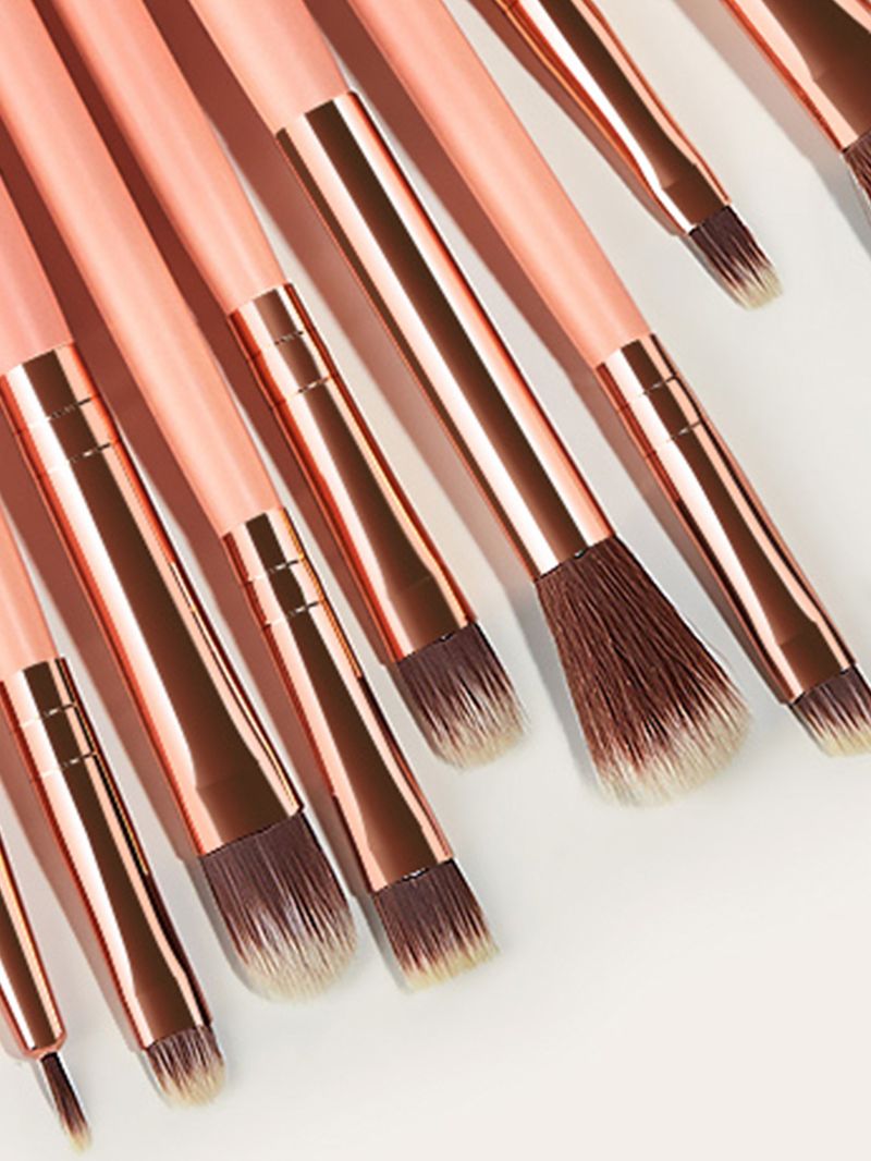14 pcs pink makeup brush set, high quality, extra large, including foundation brush, double-ended brush FINDCOLOR_voghion.com