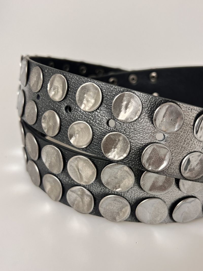 D.I.A. Gradient Punk Studded Belt For Men - Gothic Hip Hop Streetwear Accessory With Alloy Buckle - Adjustable 115cm/120cm PU Leather Waistband_voghion.com