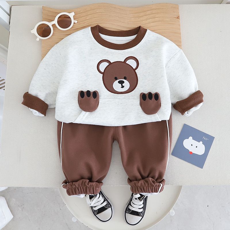 Abbigliamento per bambini 2025 Primavera Autunno nuovo articolo 0-4 anni, 2 felpe con cappuccio dei cartoni animati per bambini e bambine con orsi e piccoli_voghion.com