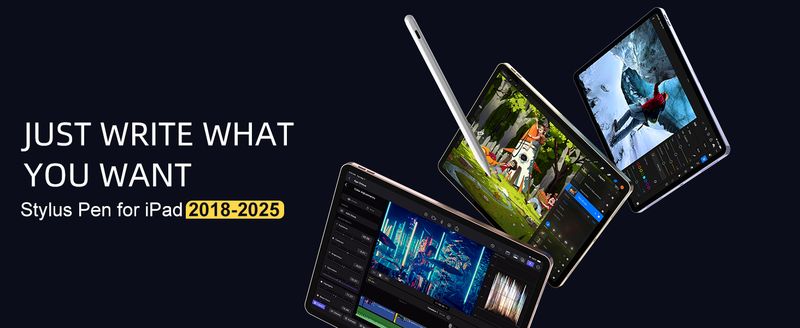 6.-11. Nesil Tabletler İçin Kalem - Apple iPad Pro 11"/12.9"/M4, iPad Air 3/4/5/M2/M3, iPad Mini 5/6 Nesil Beyaz ile Uyumlu 2 Hızlı Şarjlı Aktif Kalem_voghion.com