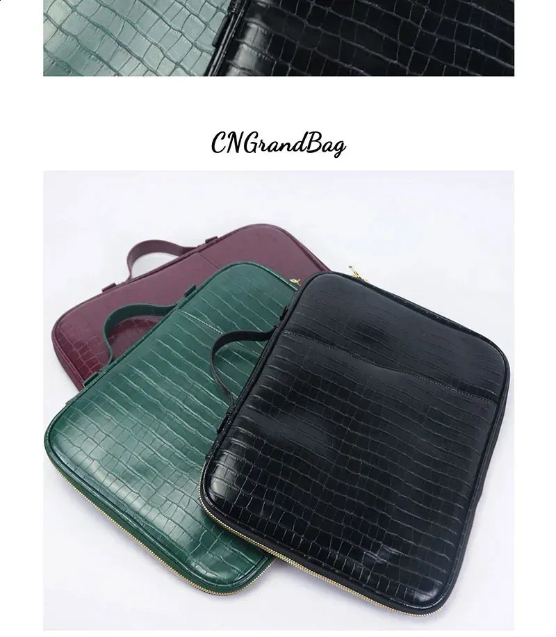 Free Custom Letters Office Women Pattern Laptop Leather Bag For IPAD Fashion A4 Paper Document File Folder 240729_voghion.com