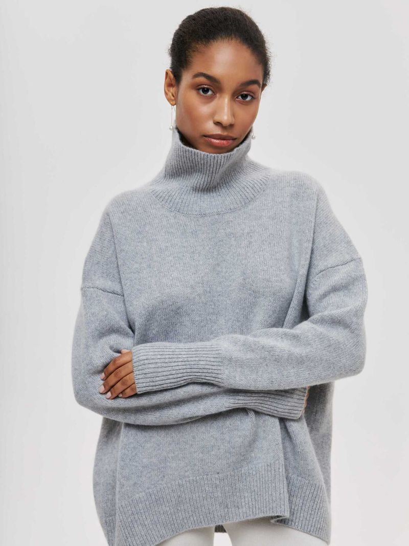 Nieuwe herfst- en winter effen coltrui voor dames_voghion.com