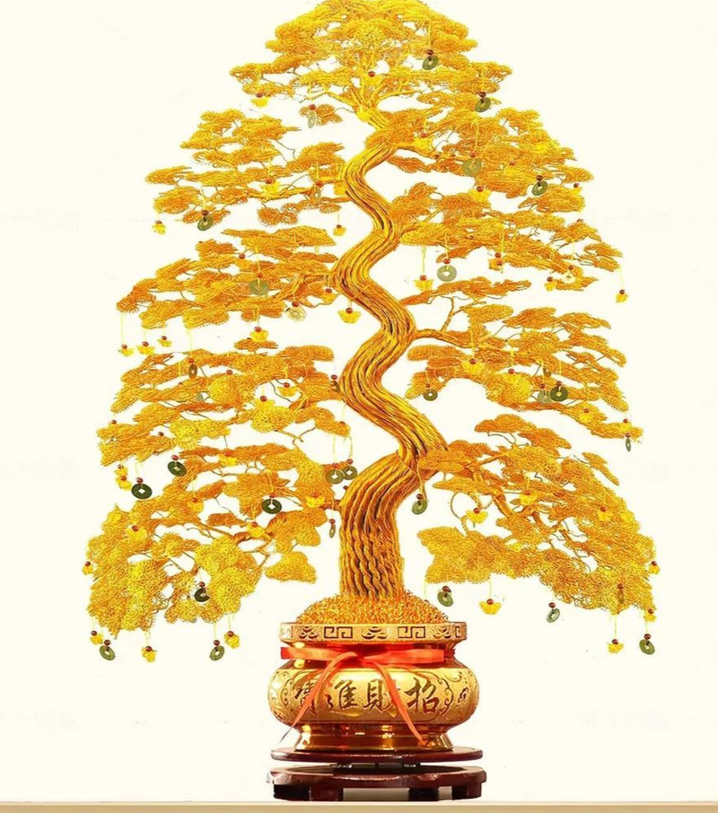 Money Opening Handmade Fortune Tree Shaking Copper Coins Aluminum Wire DIY Finished Product Store Wealth-Attracting_voghion.com