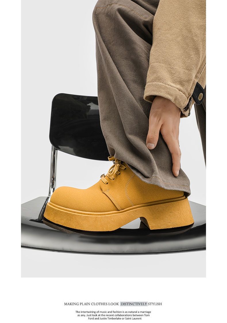 Herbst Herren Casual Niche Dicke Sohle Big Toe Lederschuhe Wildleder Dicke Sohle Herrenschuhe_voghion.com