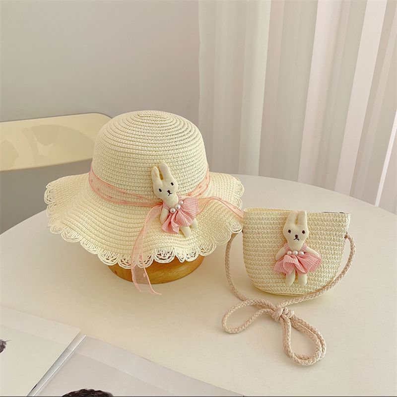 Cappello di paglia per bambini, da principessa, da spiaggia, estivo, sottile, fresco, con protezione solare, per bambine_voghion.com