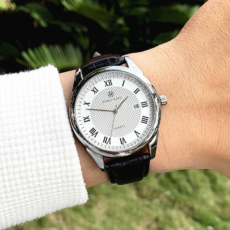 PABLO RAEZ High-value Brand Genuine Retro Trendy Men's Watch Genuine Leather Waterproof Calendar Student Watch_voghion.com