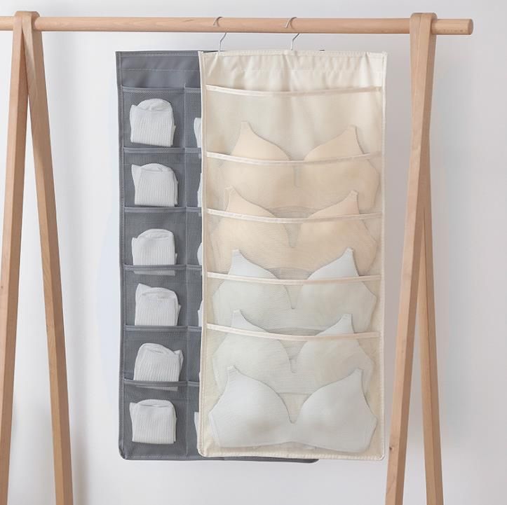 Borsa portaoggetti per biancheria intima, portaoggetti per vestiti, calzini, borsa portaoggetti in tessuto, portaoggetti a doppia faccia_voghion.com