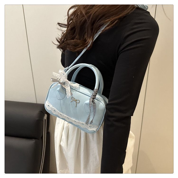 Einfache große Kapazität Mode Textur Trend Freizeit Crossbody Hand Held Single Shoulder Bowling Bag für Frauen_voghion.com