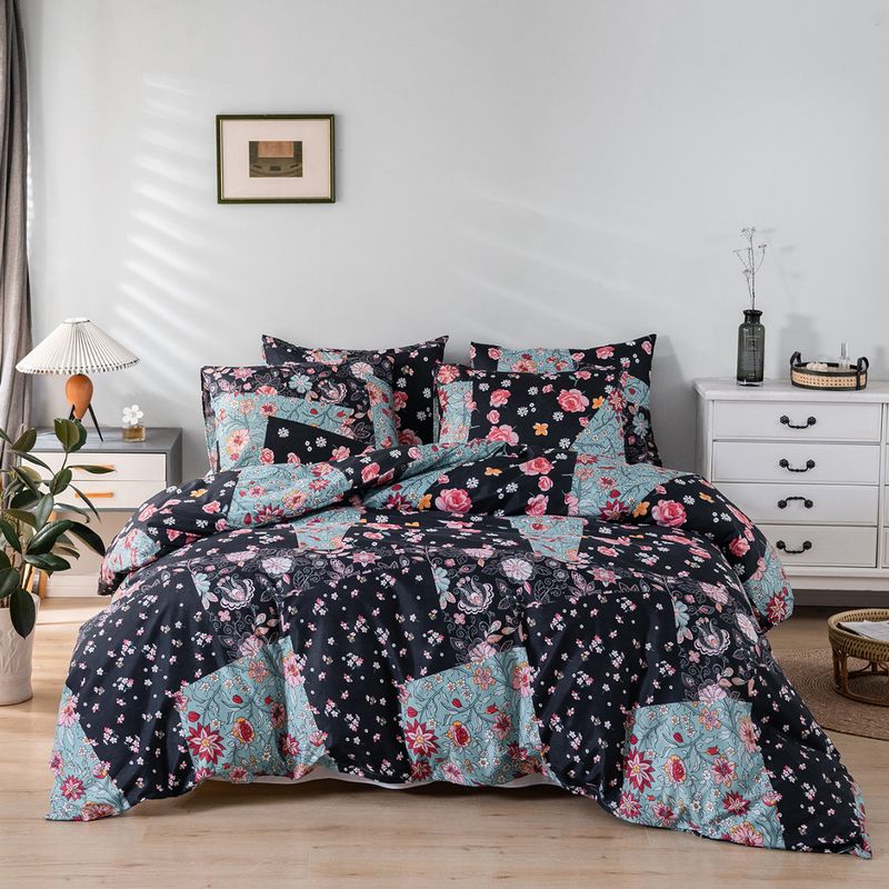 Lenjerie de pat textila pentru casa, husa plapuma matata, dimensiune imprimata, trei bucati pe pat_voghion.com