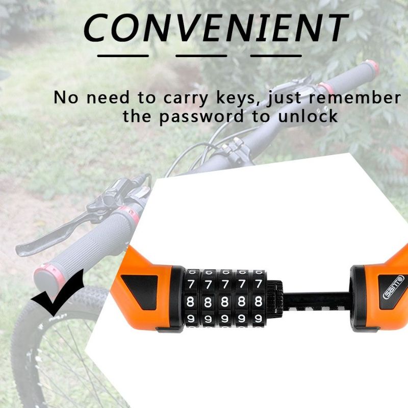 Chain With Lock Bicycle Password Lock Lock Cable Security Antitheft Combination Bicycle Bicycle 5digit 5digit Combination Reset_voghion.com