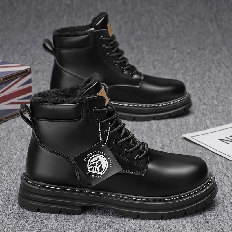 Martin 2025 Autunno Nuovo foderato in pile ispessito all'aperto lavoro stile britannico stivali gialli scarpe da uomo_voghion.com