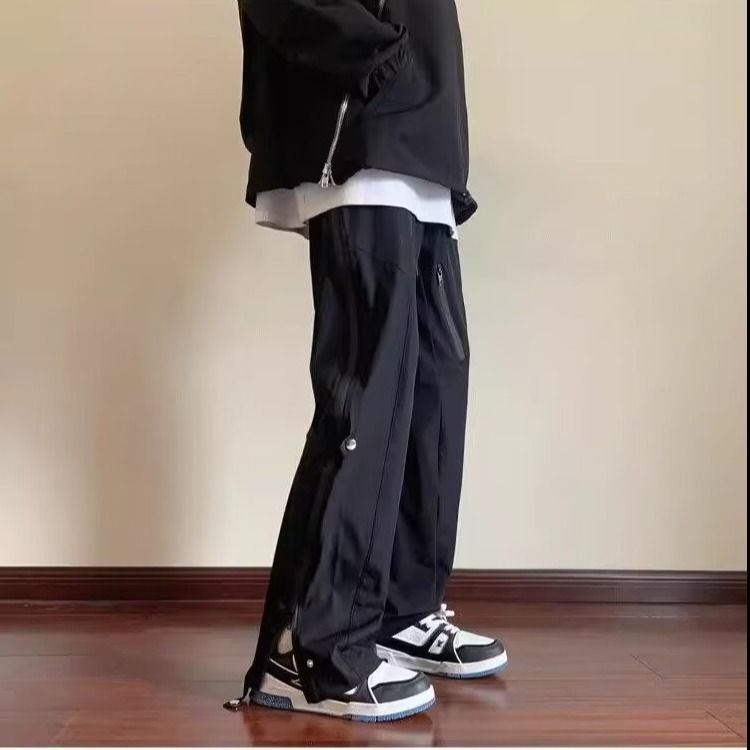 Pantalones de trabajo estilo americano Sprint para hombre, otoño e invierno, deportivos, holgados y funcionales, de felpa, de alta calidad._voghion.com