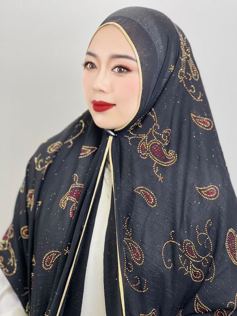 Sieviešu Hijab Sieviešu karstā dimanta lakats galvas lakats_voghion.com
