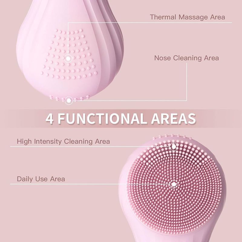 Sonic Waterproof Facial Cleansing Brush Rechargeable Scrubber Exfoliating Vibrating Deep Clean Face Cleaner Skin Care Tool_voghion.com