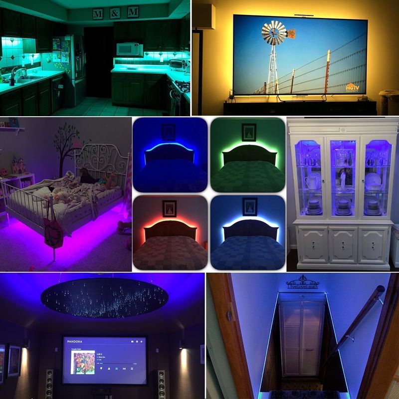 5V USB Bluetooth RGB LED Strip Lights – 5050 & 2835 Dual-Chip TV Backlight, Waterproof & Music Sync (Remote Controlled, 5M Length)_voghion.com