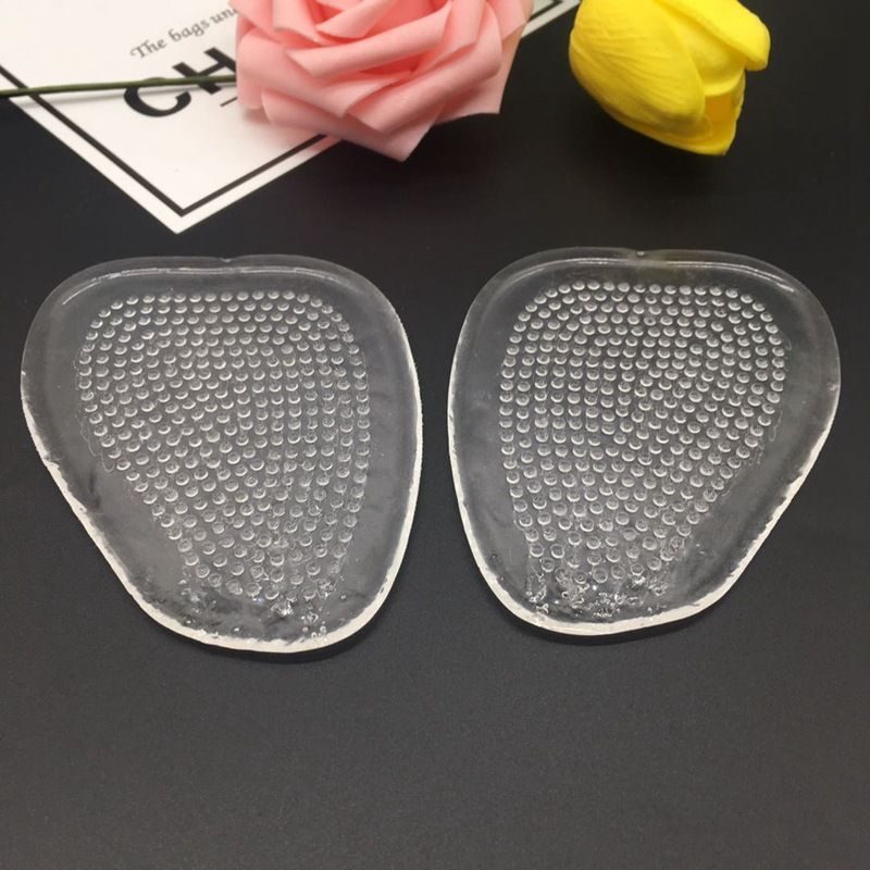 Palmilha de silicone para antepé, palmilha de tamanho médio, meia palmilha transparente, ampliada, antiderrapante, massagem em todo o ponto, meia palmilha espessada de 2 mm_voghion.com