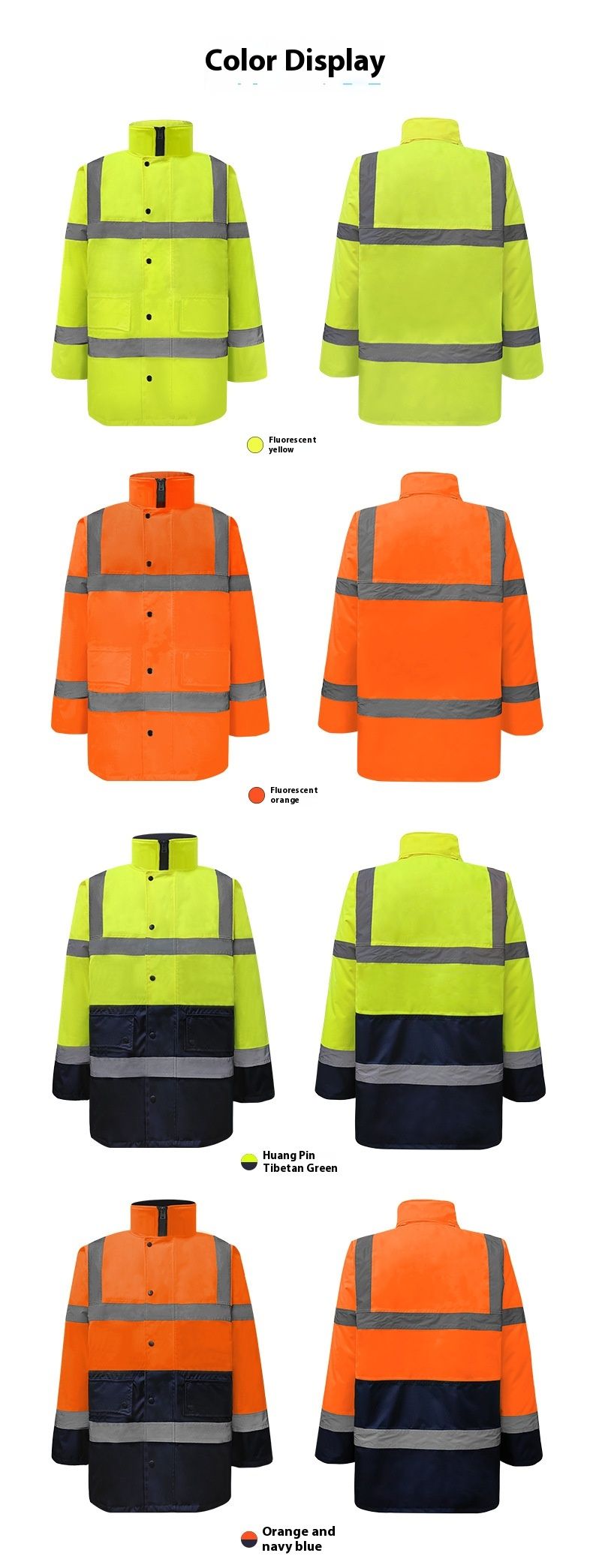 Reflective Jacket Men's Autumn And Winter Waterproof Thickened Warm Reflective Cotton Coat Outdoor Engineering Port_voghion.com