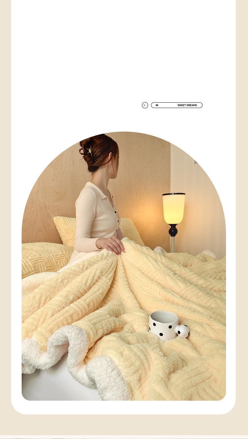 2025 Taffeta Lamb Wool Double Layer Thickened Carved Multifunctional Leisure Throw Nap Blanket_voghion.com