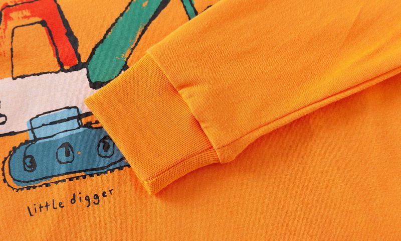Ropa de casa para niños de manga larga, nueva primavera y otoño, trajes para niños y niñas, algodón, bonita excavadora, ropa de casa, traje de dos piezas_voghion.com