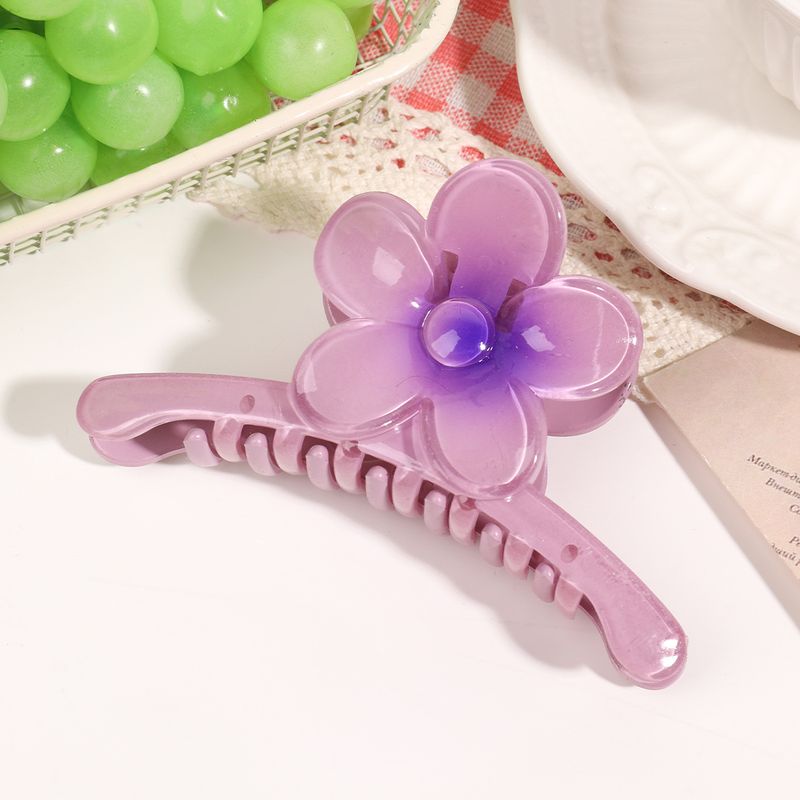 Fermaglio per capelli a forma di squalo con grande fiore a croce Plumeria Premium estivo - Accessorio per capelli con chignon posteriore_voghion.com