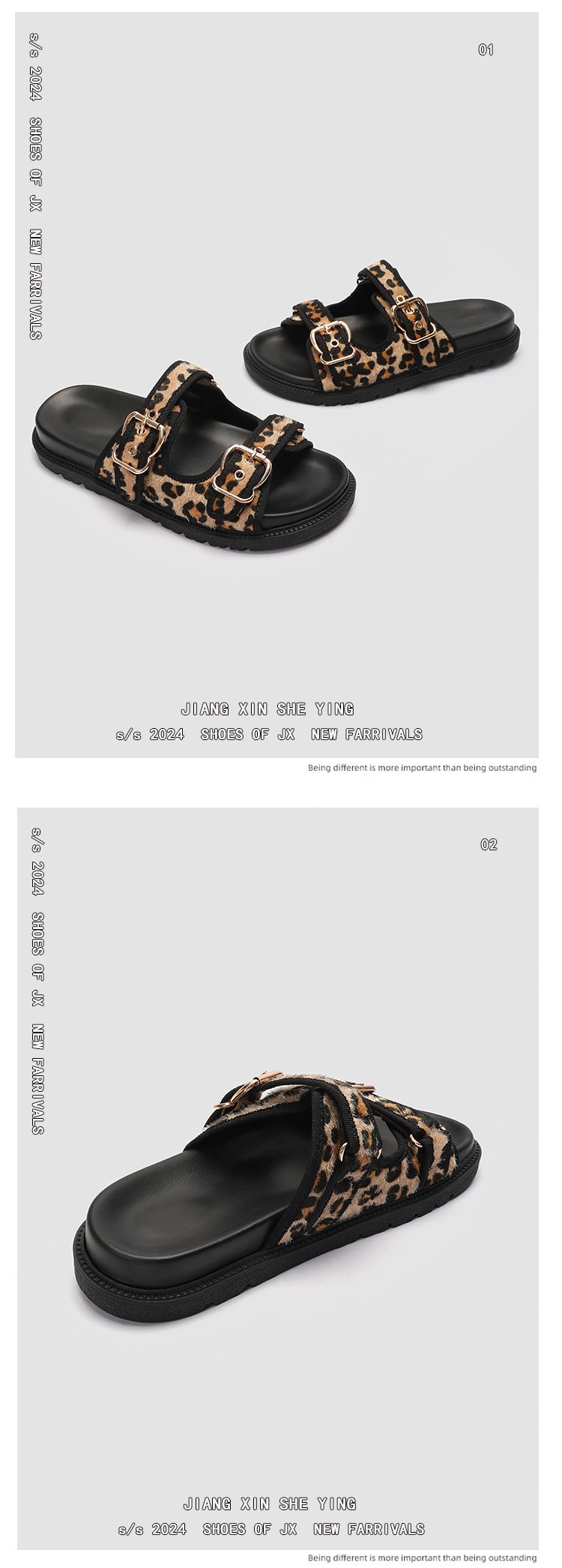 Plus Size Women's Animal Print Sandals (Summer Platform Slides - Round Toe With Adjustable Buckle Strap, Non-Slip Thick Sole For Casual & Beach Wear)_voghion.com