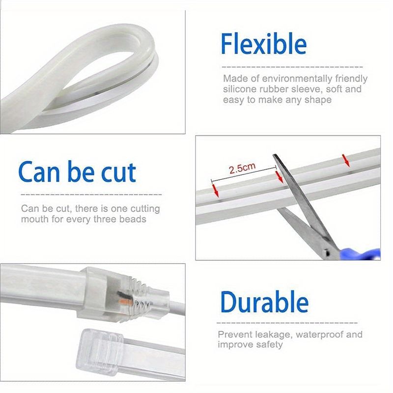 Fita de LED neon com sensor de toque, USB DC 5V, regulável, flexível, silicone, à prova d'água, para decoração de casa e ambientes externos_voghion.com