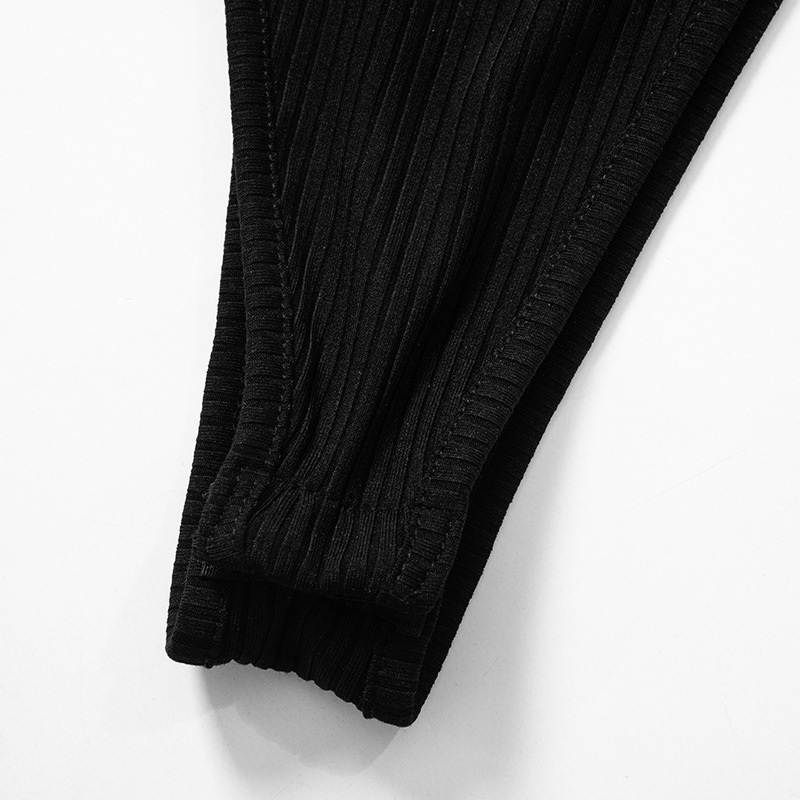 Sexy Underlay 2023 Autumn/winter New Tight Long Sleeved Square Neck Jumpsuit_voghion.com