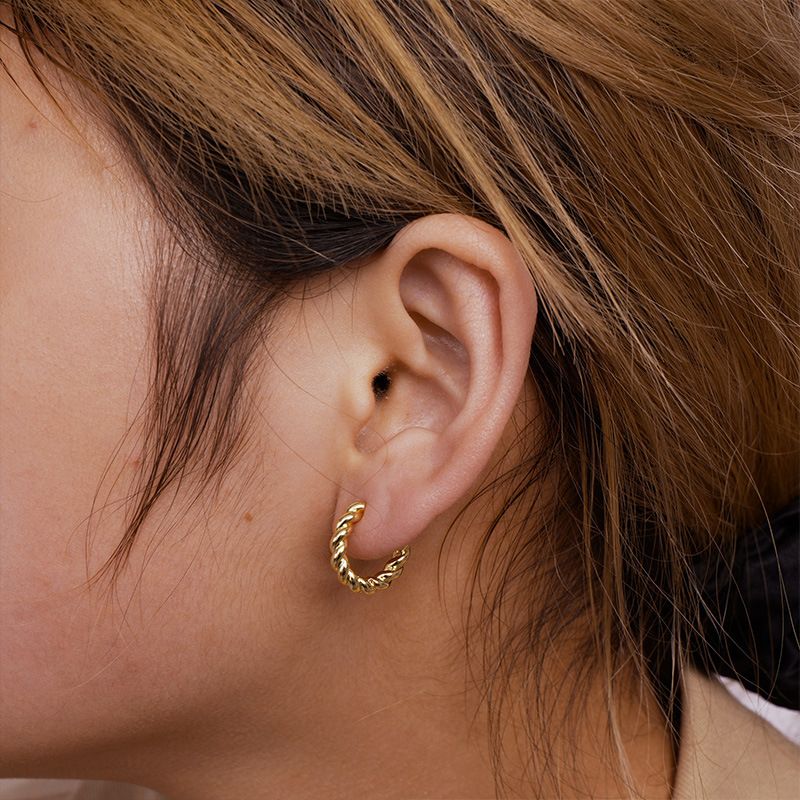 Women's Jewelry Simple Earrings Niche High End Fashion Light Luxury Gold Pigment Hoop Earrings Jewelry Set_voghion.com