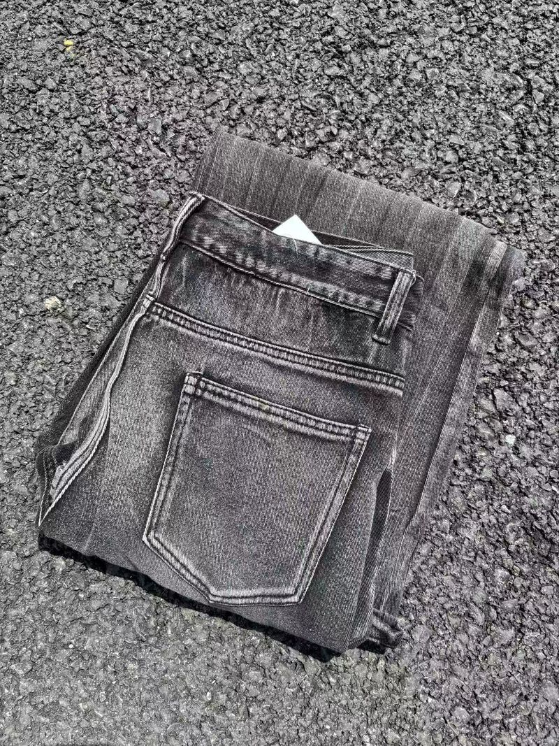 Relaxed Fit Straight Leg Jeans für Herren – Vintage Washed Denim Pants mit Used-Details für Streetwear & Urban Style_voghion.com