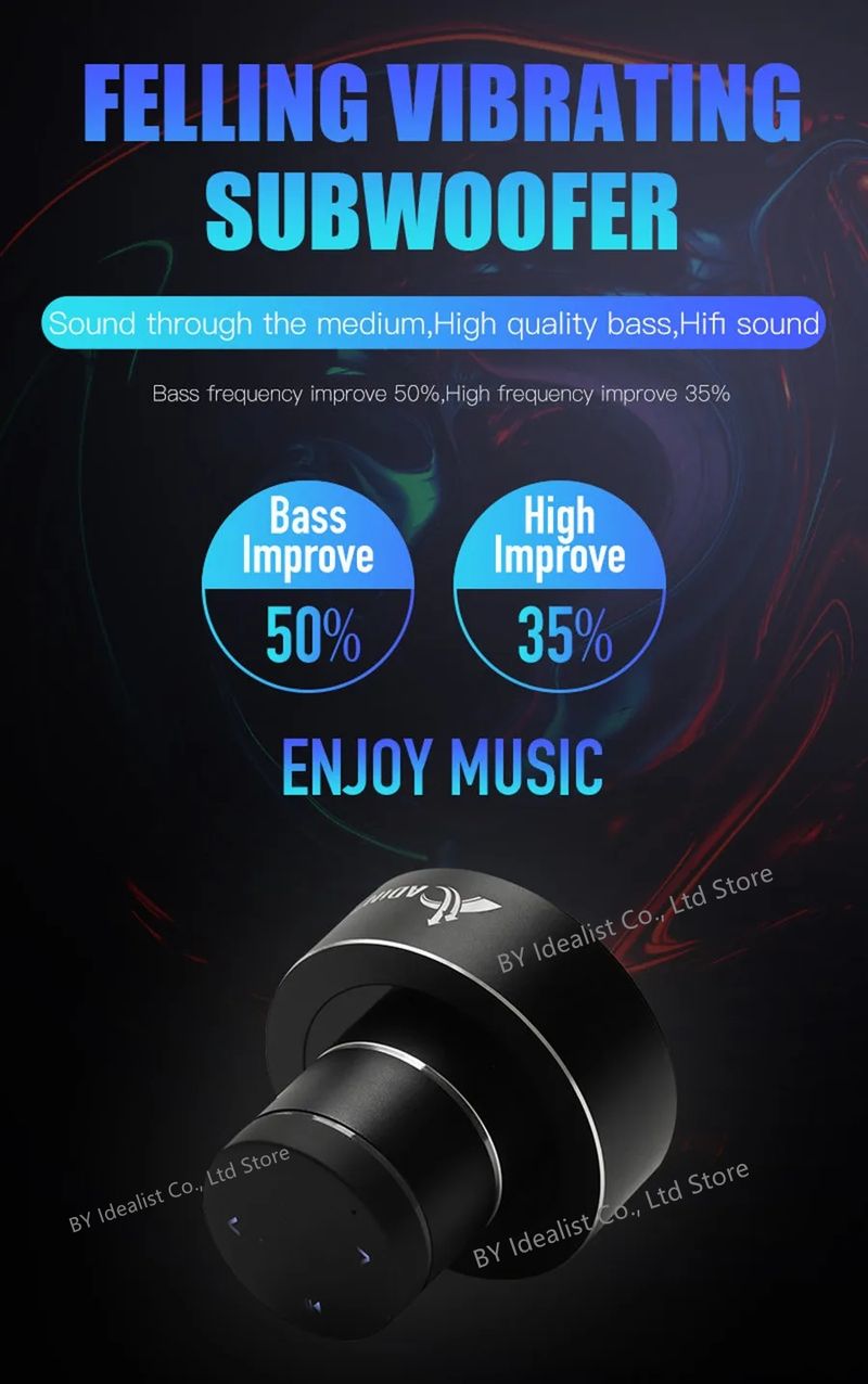 26w Vibration Bluetooth Speaker Wireless Music Soundbar Subwoofer Neighbor Column Portable Mini Vibro Resonance_voghion.com