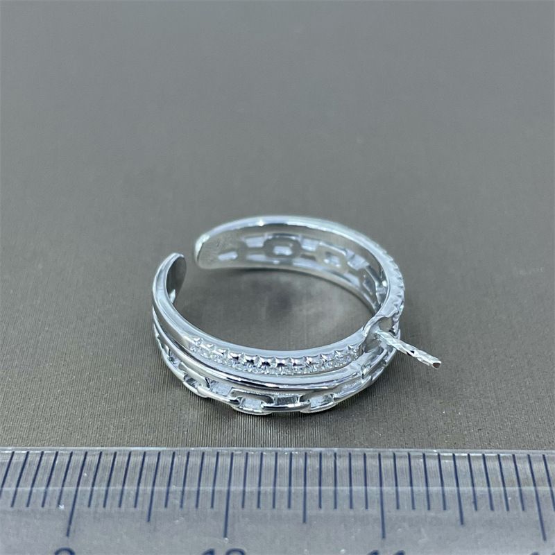 Accessori fai da te con perle S Catena cubana Stile Ins Moda Anello aperto Prodotto semilavorato Oro Argento_voghion.com