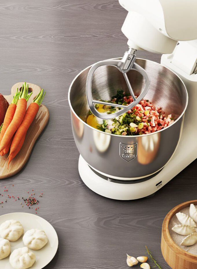 Robot pâtissier multifonction entièrement automatique Home Chef : pétrissage, crème, fouettage du lait frais, mixage de la viande_voghion.com