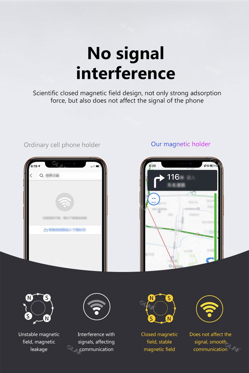 phone Supporto magnetico da auto con ventilazione a 360 gradi installazione magnetica Supporto smartphone GPS adatto per smart_voghion.com