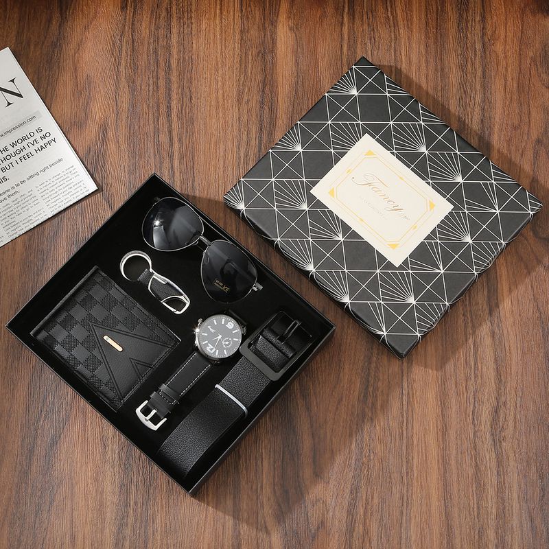 Vatertagsgeschenkset Low Key Herren Business Geschenkset Souvenir Sonnenbrille Gürteluhr_voghion.com